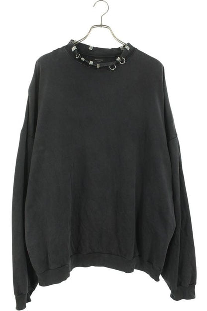 Balenciaga 762718 Tpvd9 Earrings Crew Neck Vintage Finish Sweatshirt Men's 3