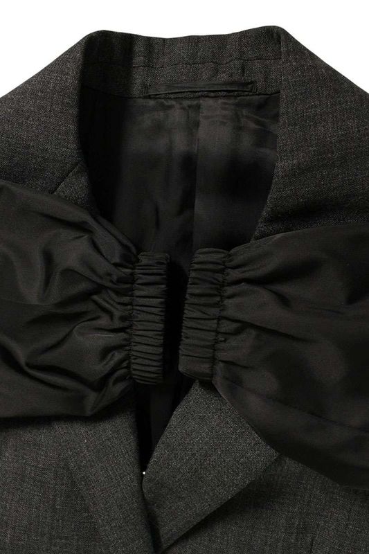 Prada P563mz Sleeve Switch Triangle Plate Logo Jacket Women's 36