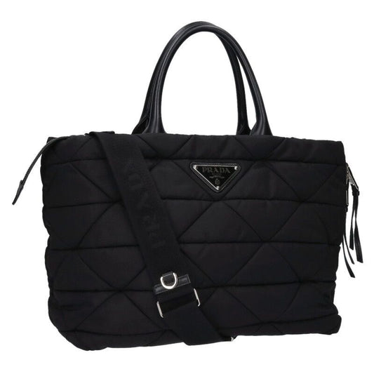 Prada 1bg435 Triangle Logo Plate Padded 2WAY Tote Bag Women's