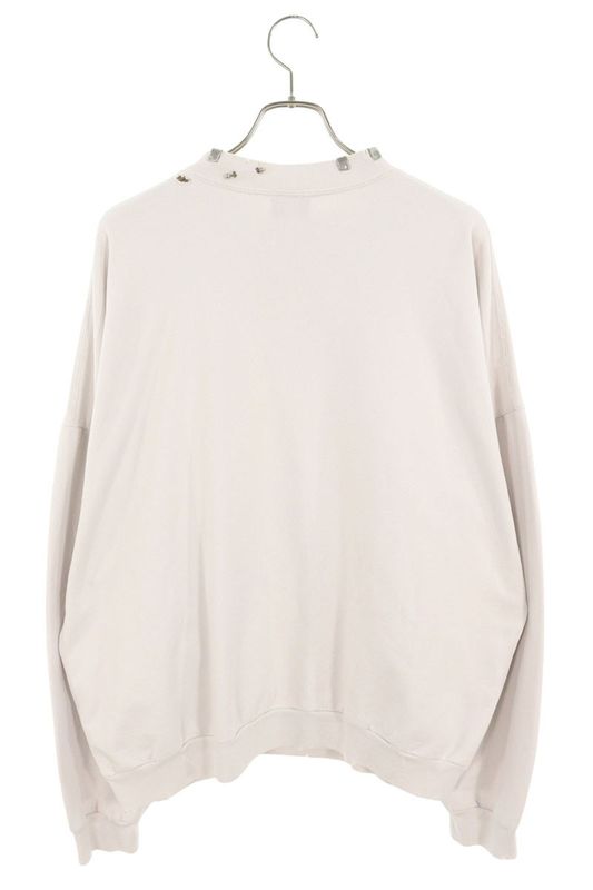 Balenciaga 23AW 762718 Tpvd9 Earrings Crew Neck Vintage Finish Sweatshirt Men's