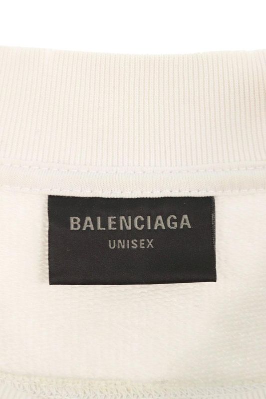 Balenciaga 23AW 762718 Tpvd9 Earrings Crew Neck Vintage Finish Sweatshirt Men's