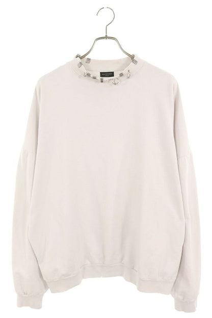 Balenciaga 23AW 762718 Tpvd9 Earrings Crew Neck Vintage Finish Sweatshirt Men's