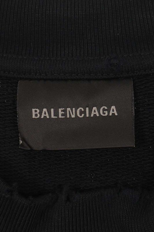 Balenciaga 745007 Tovf3 Crushed Neck Logo Crewneck Sweatshirt Men's 2
