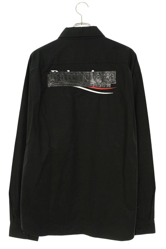 Balenciaga 719874 Tyb18 Campaign Logo Embroidered Oversized Long Sleeve Shirt