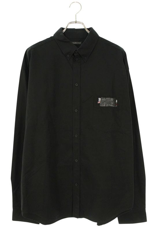 Balenciaga 719874 Tyb18 Campaign Logo Embroidered Oversized Long Sleeve Shirt