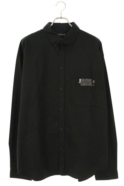 Balenciaga 719874 Tyb18 Campaign Logo Embroidered Oversized Long Sleeve Shirt