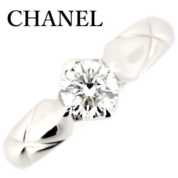 Chanel Matelasse Diamond 040ct F-vvs2-vg Ring Pt950