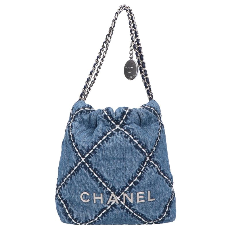Chanel Similar As3980 Washed Denim Svhardware Chanel 22 2way Mini Chain Shoulder