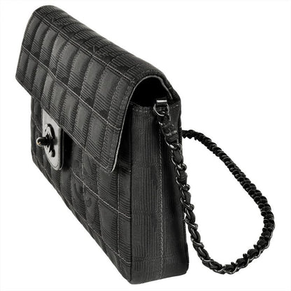 Chanel New Travel Line Chain Shoulder Bag Nylon Black Hardware 7 Digits 7s