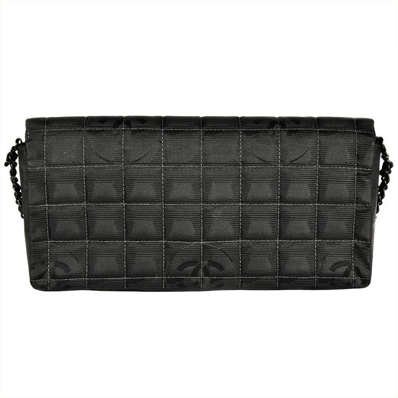 Chanel New Travel Line Chain Shoulder Bag Nylon Black Hardware 7 Digits 7s