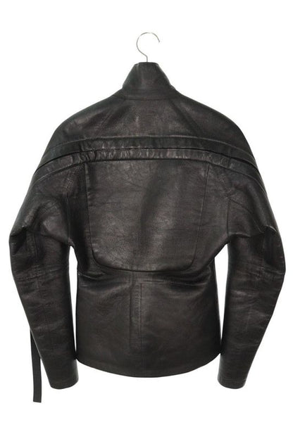 Balenciaga 641275 Tks01 Logo Print Cow Leather Jacket Men's 44