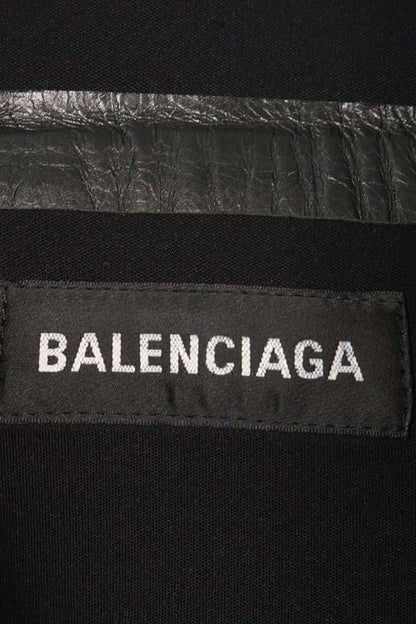 Balenciaga 641275 Tks01 Logo Print Cow Leather Jacket Men's 44