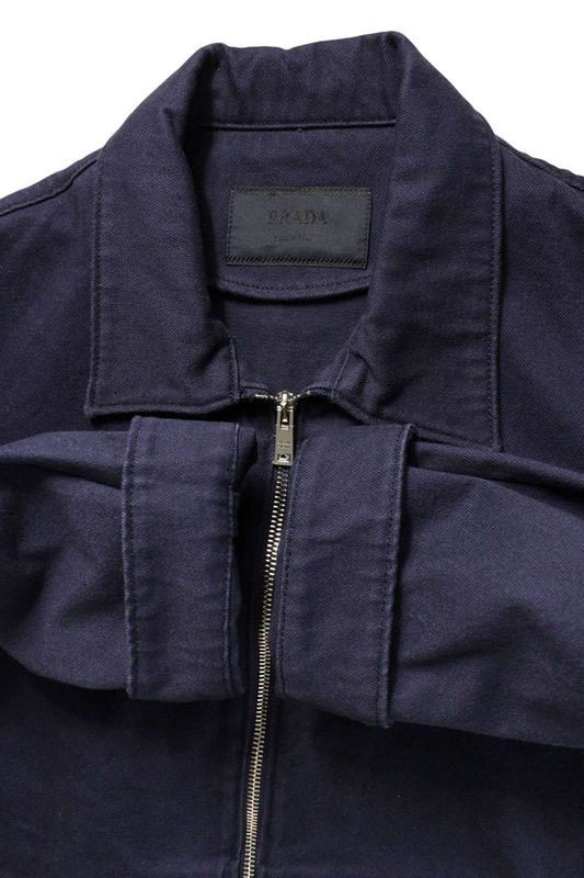 Prada Geb233 S232 16HE Triangle Plate Denim Jacket Men's L