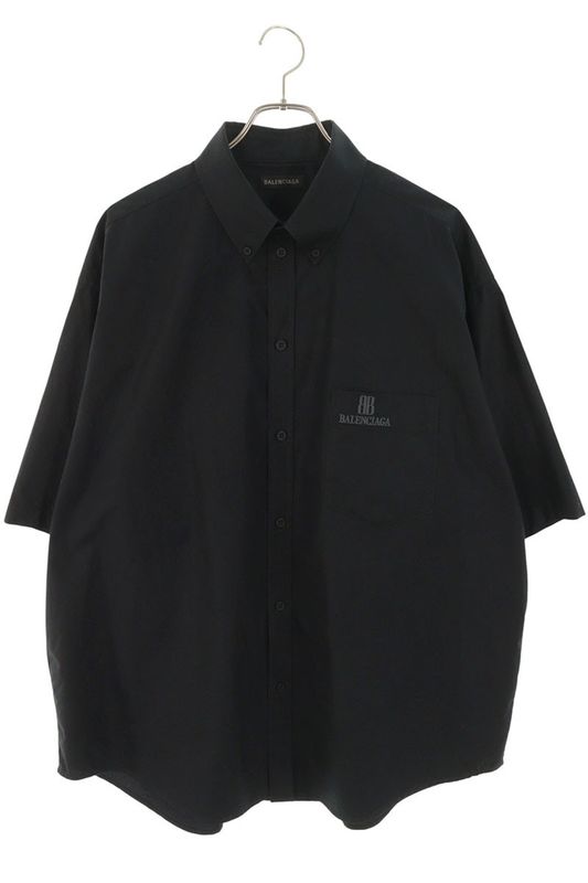 Balenciaga 839213 Trm28 Logo Embroidered Pocket Short Sleeve Shirt Men 39
