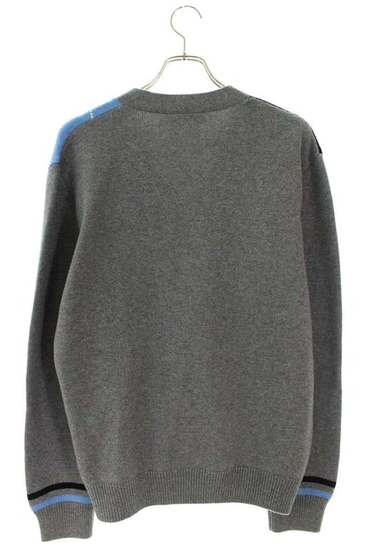 Gucci 25SS 806194 Xkekx Logo Embroidered Argyle Pattern Cardigan Men's L