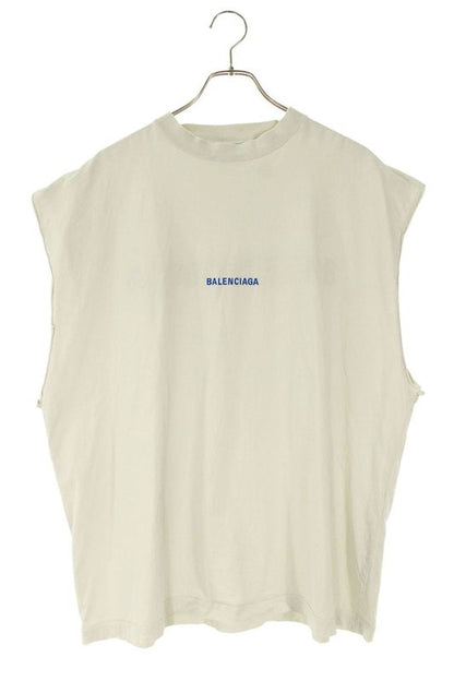 Balenciaga 833647 Tsv09 Logo Embroidery Vintage Finish Sleeveless Cut And Sewn