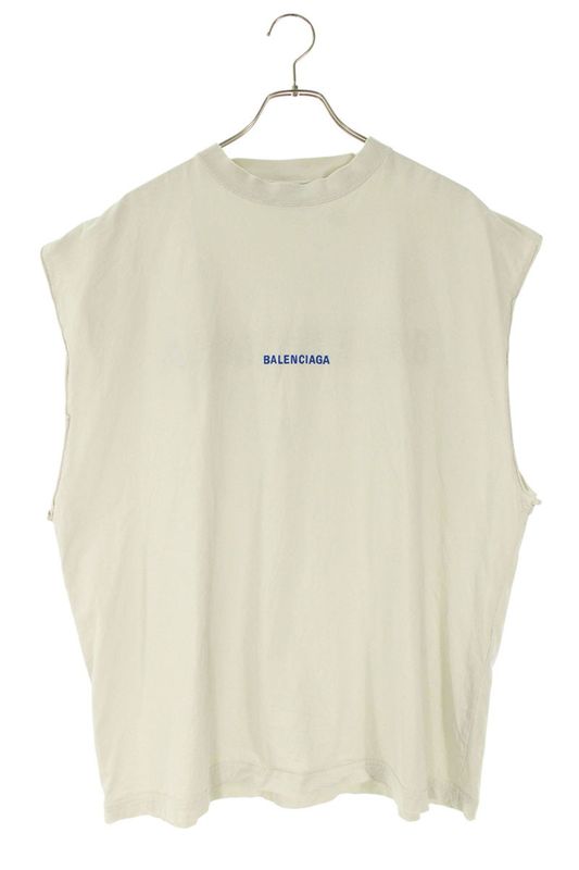 Balenciaga 833647 Tsv09 Logo Embroidery Vintage Finish Sleeveless Cut And Sewn