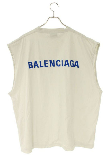 Balenciaga 833647 Tsv09 Logo Embroidery Vintage Finish Sleeveless Cut And Sewn