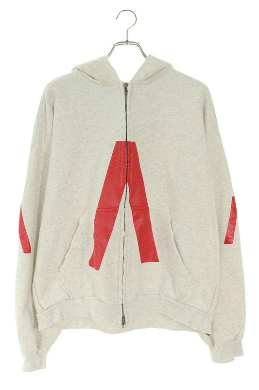 Balenciaga 744457 Tqva6 Archive Logo Damaged Zip Up Hoodie Men's XS