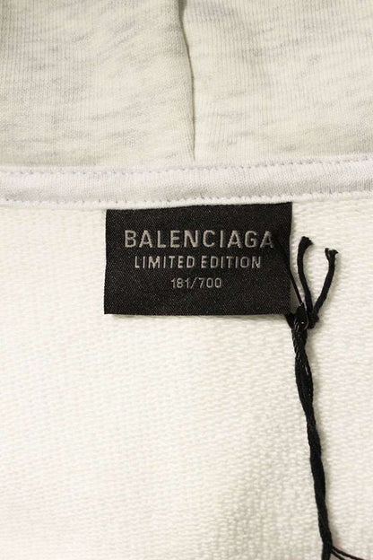 Balenciaga 744457 Tqva6 Archive Logo Damaged Zip Up Hoodie Men's XS