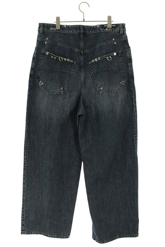 Balenciaga 764528 Tnw65 Piercing Baggy Denim Pants Men's M