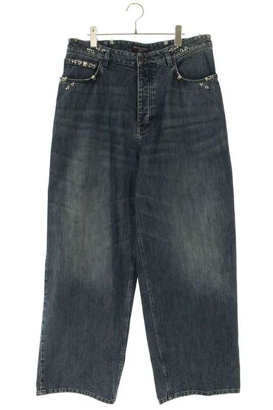 Balenciaga 764528 Tnw65 Piercing Baggy Denim Pants Men's M