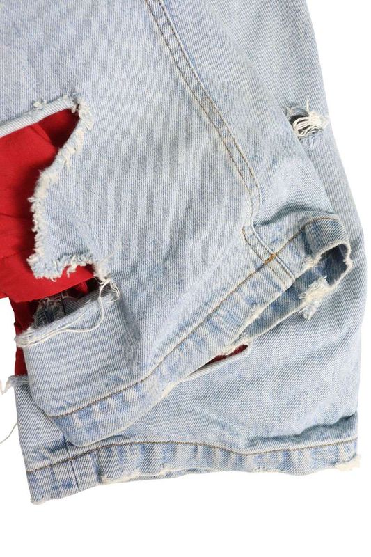 Balenciaga 21SS 662764 Tbp46 Damaged Docking Denim Pants Men's XS