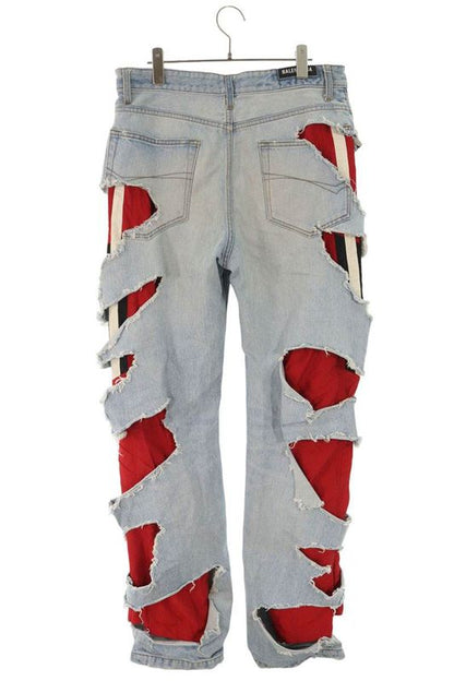 Balenciaga 21SS 662764 Tbp46 Damaged Docking Denim Pants Men's XS