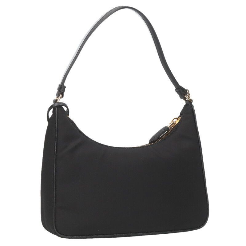 Prada Nylon Handbag With Triangle Logo Plate Men's