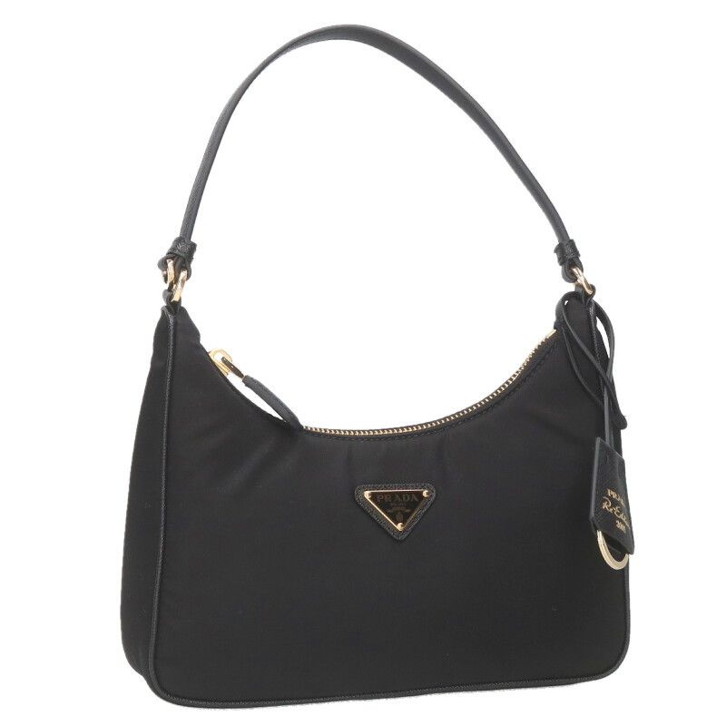 Prada Nylon Handbag With Triangle Logo Plate Men's