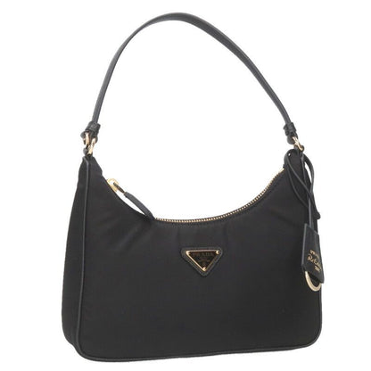Prada Nylon Handbag With Triangle Logo Plate Men's