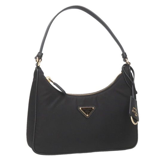 Prada Nylon Handbag With Triangle Logo Plate Men's