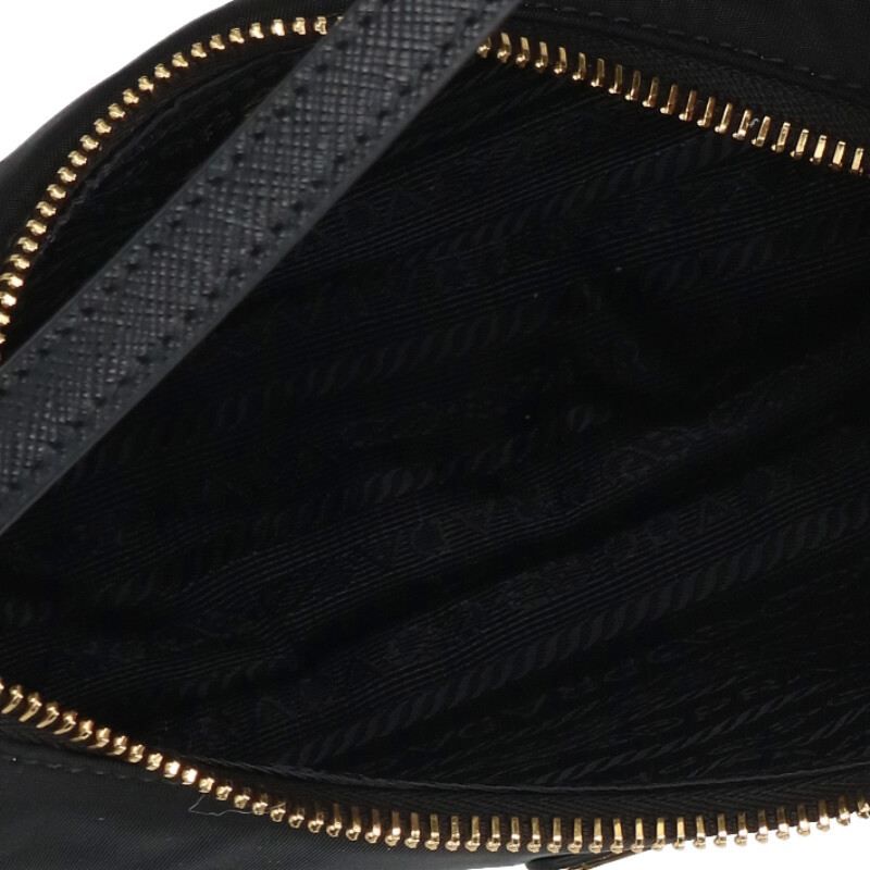 Prada Nylon Handbag With Triangle Logo Plate Men's