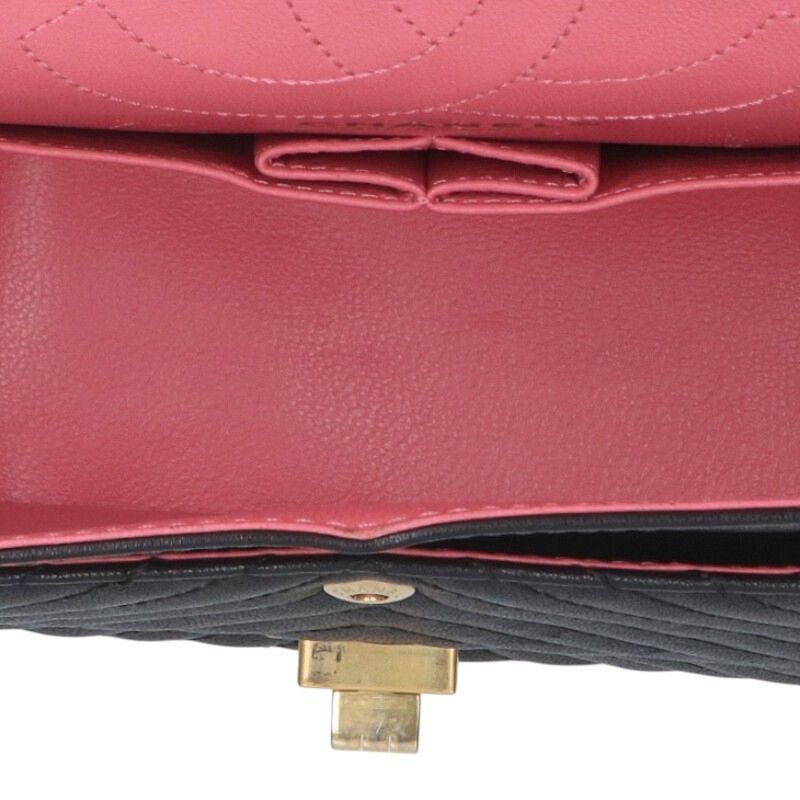 Chanel 2.55 Chevron Lambskin W Flap Chain Shoulder Bag Women