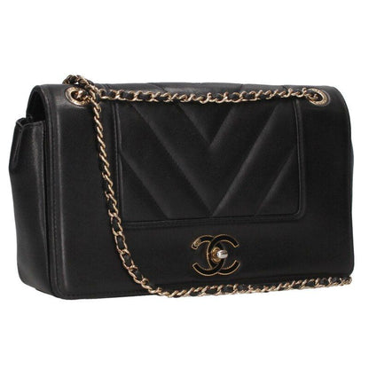 Chanel Chevron Lambskin Chain Shoulder Bag Women
