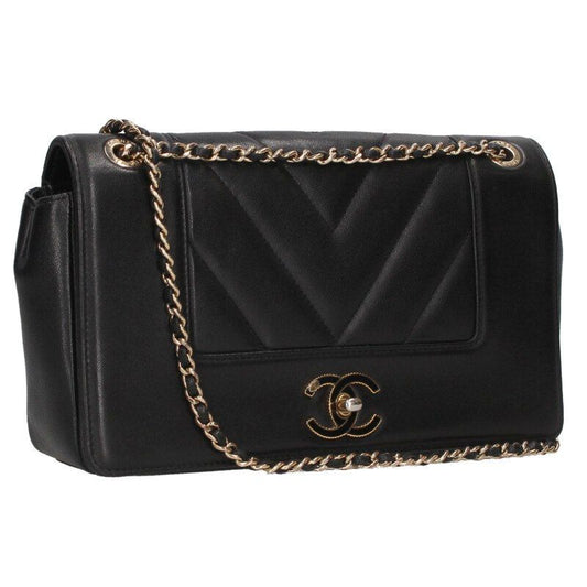 Chanel Chevron Lambskin Chain Shoulder Bag Women
