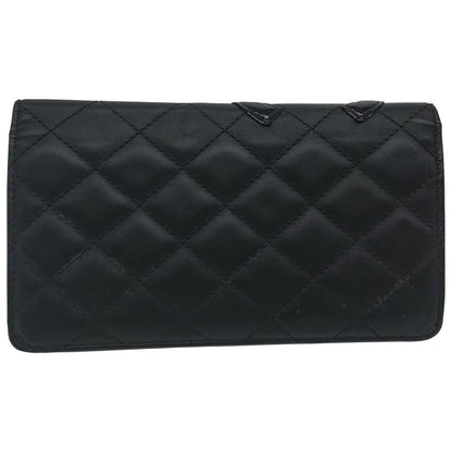 Chanel Cambon Line Coco Long Wallet Black X Black X Pink