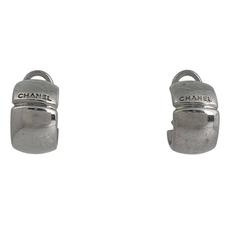 Chanel Logo Earrings Silver 925 Silver Ladies