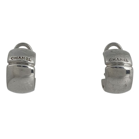 Chanel Logo Earrings Silver 925 Silver Ladies