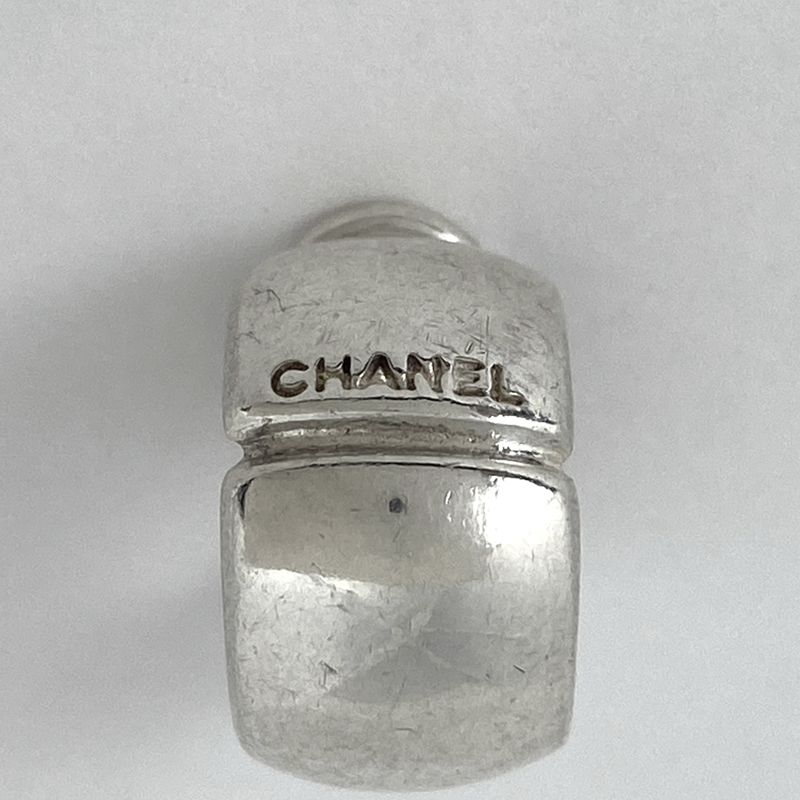Chanel Logo Earrings Silver 925 Silver Ladies