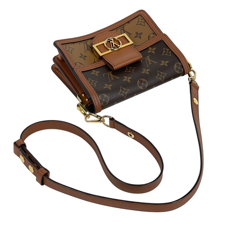 Louis Vuitton Dauphine MINI Shoulder Crossbody Shoulder Bag Monogram Brown