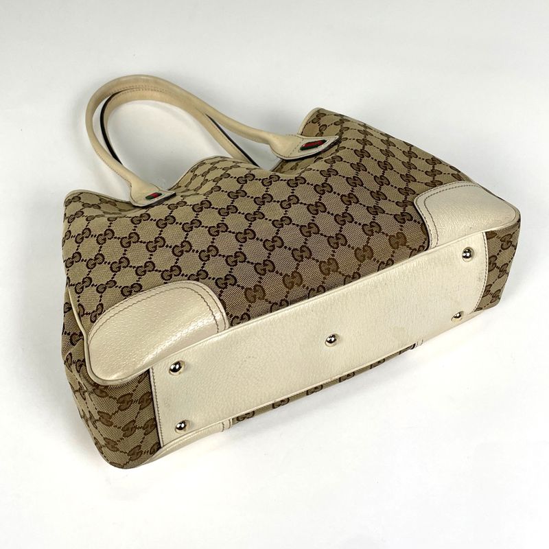 Gucci Princi Tote Bag Ribbon Shoulder Bag Sherry Line Web Tote Bag GG Canvas