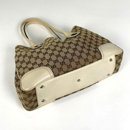 Gucci Princi Tote Bag Ribbon Shoulder Bag Sherry Line Web Tote Bag GG Canvas