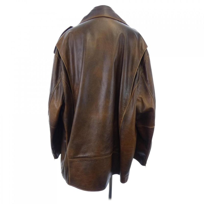 Fendi Fpj095 APRP Leather Riders Jacket