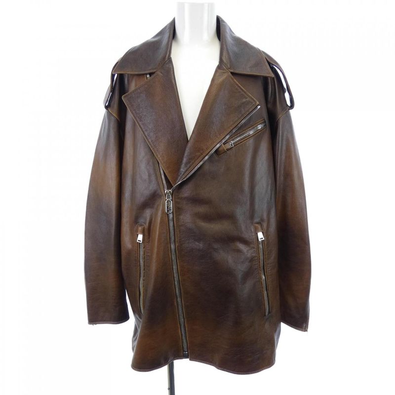 Fendi Fpj095 APRP Leather Riders Jacket