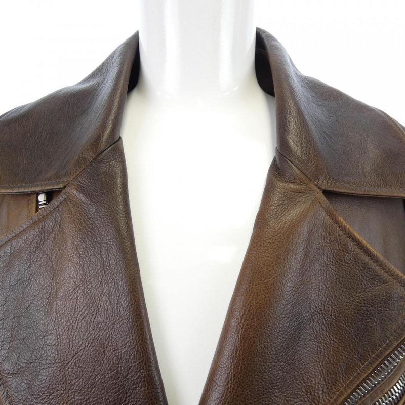 Fendi Fpj095 APRP Leather Riders Jacket