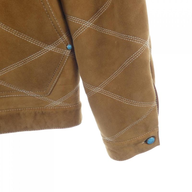 Louis Vuitton Embroidered Shearling Workwear Mouton Jacket