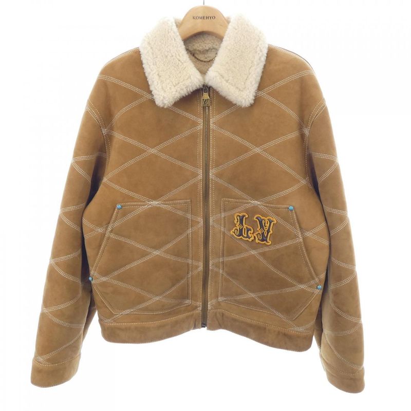 Louis Vuitton Embroidered Shearling Workwear Mouton Jacket