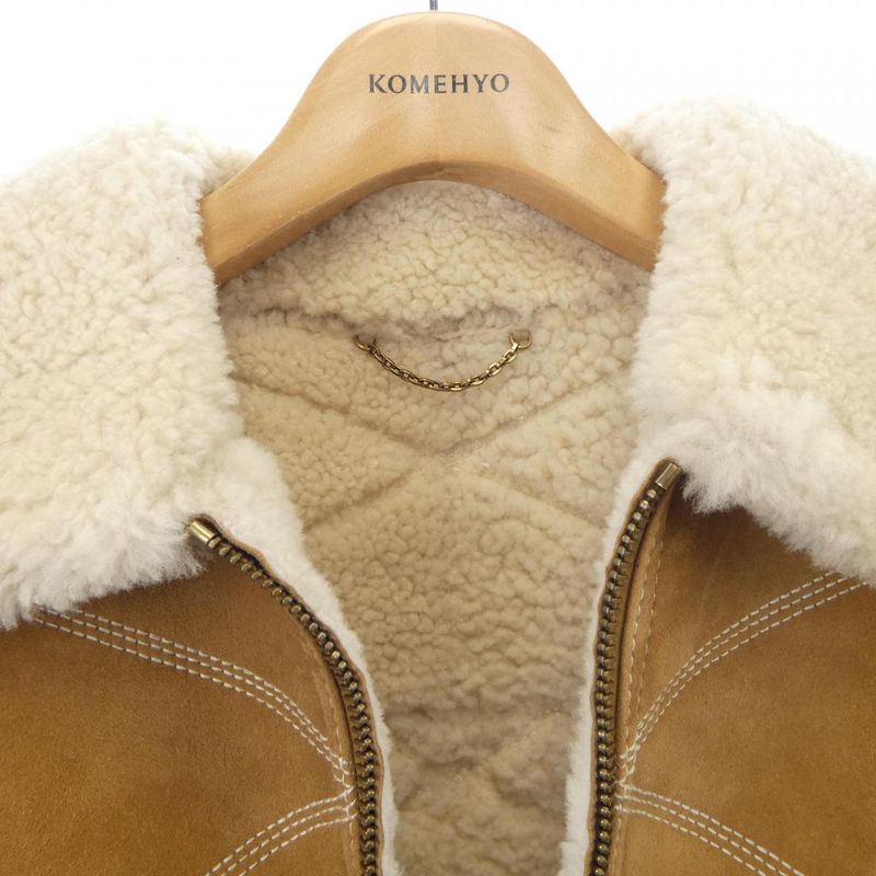 Louis Vuitton Embroidered Shearling Workwear Mouton Jacket