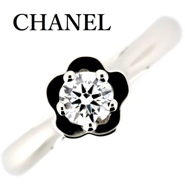 Chanel Camellia Collection Diamond 026ct D-vvs1-3ex Ring Pt950 45
